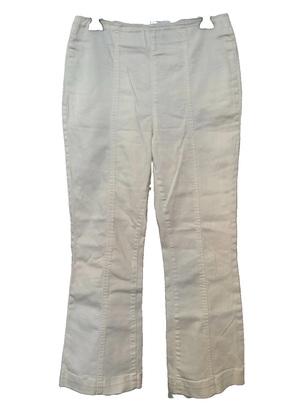 INC International Concepts Crop Women’s White High Rise Seamed Flare Leg Pants
